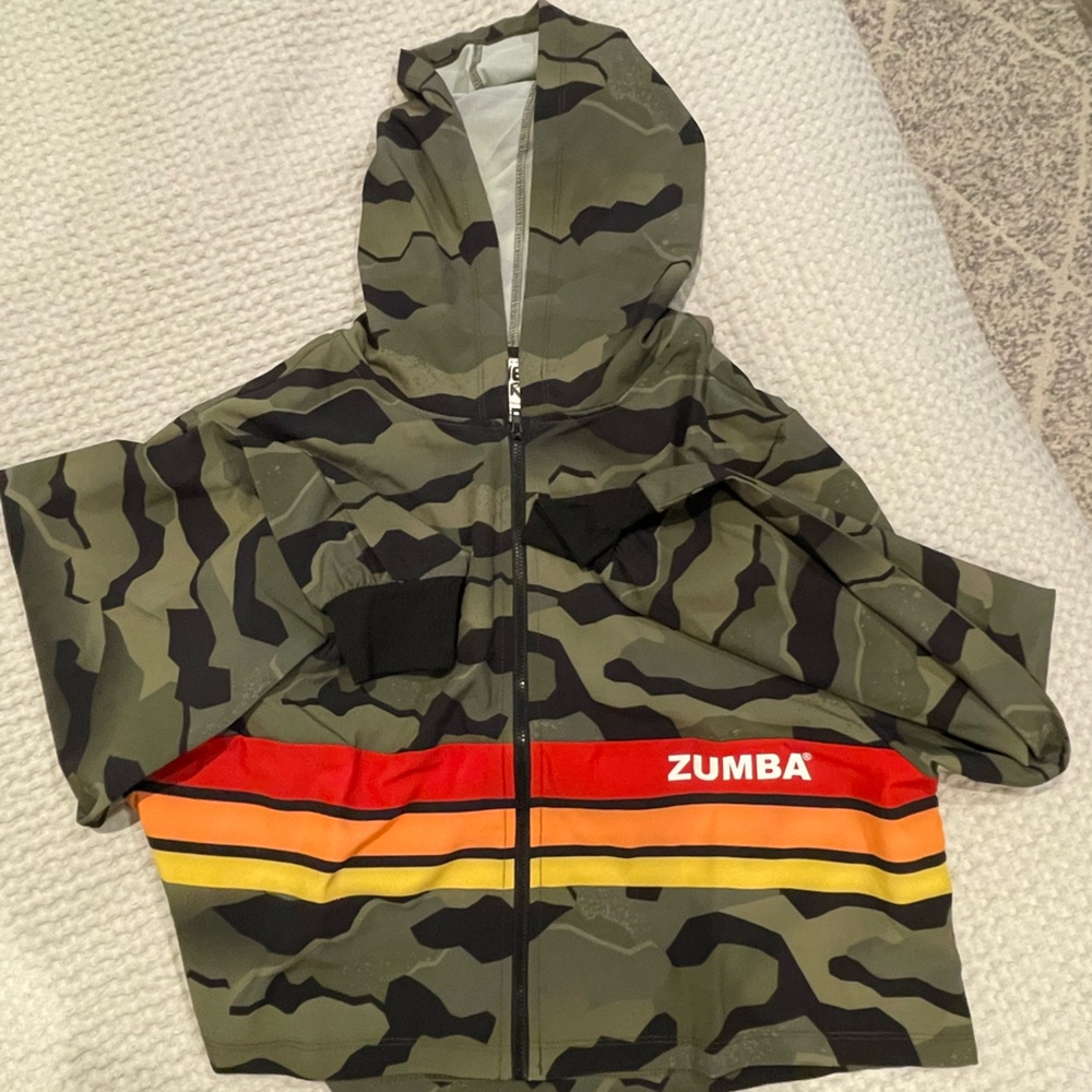 NWOT Zumba Camo Hoodie/Zip Up Jacket, size M